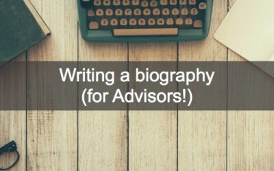 Writing your biography (for advisors!)